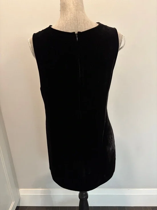 Theory Black Velvet Silk Blend Sleeveless Shell Top High Low Large - Picture 9 of 14